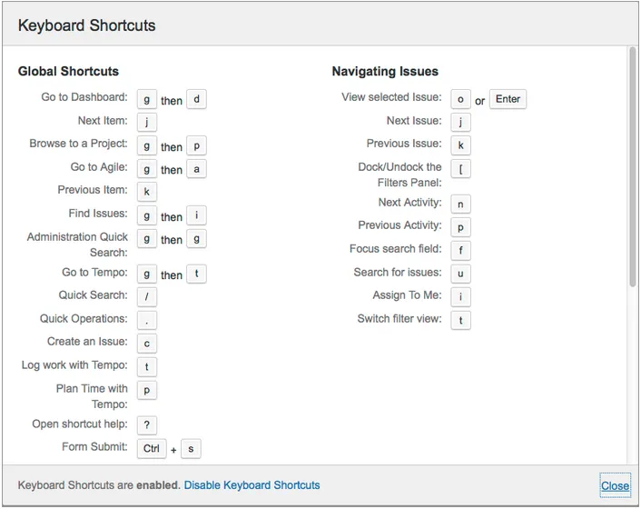 JIRA HotKeys